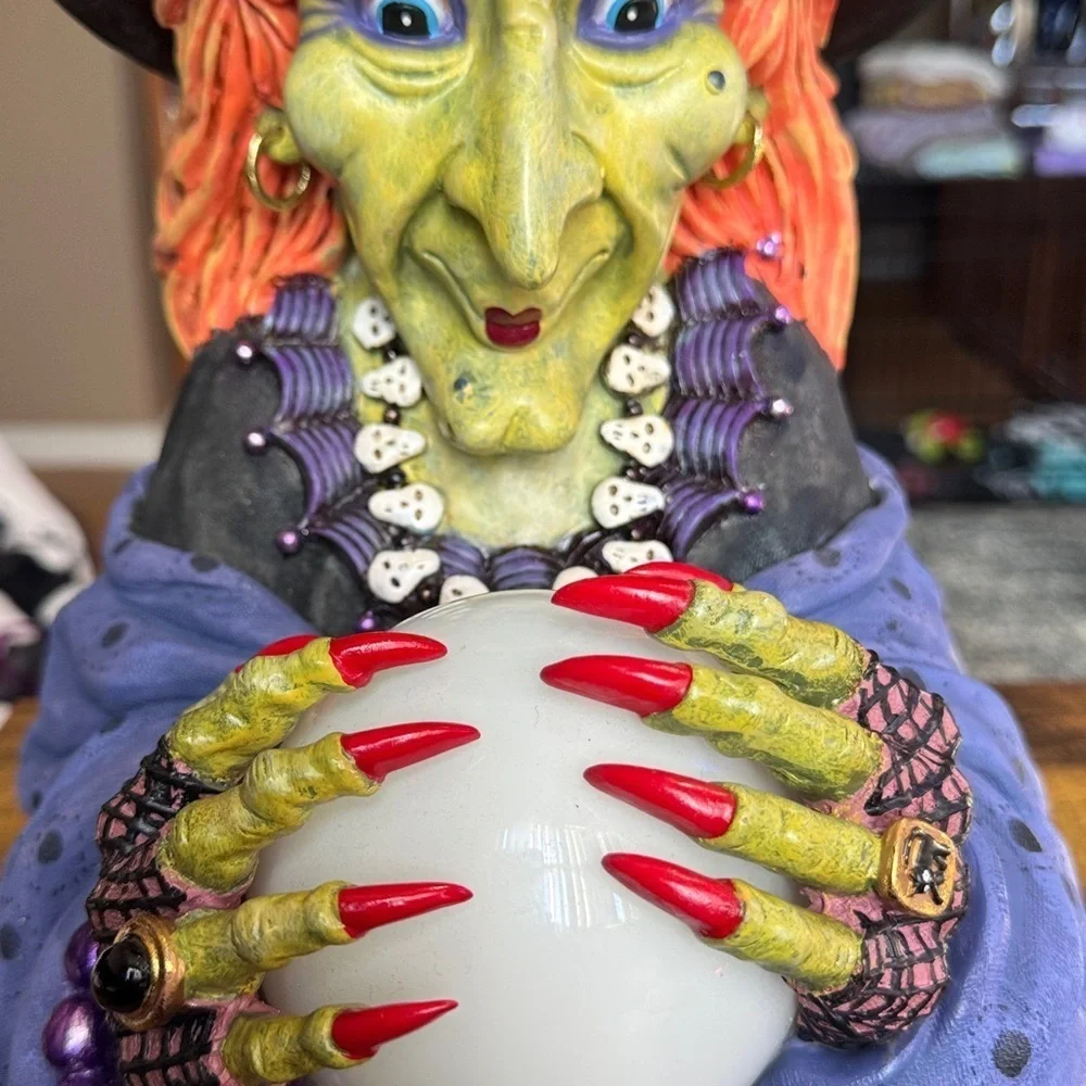 Hagatga the Halllween  Witch Figurine with Crystal Ball